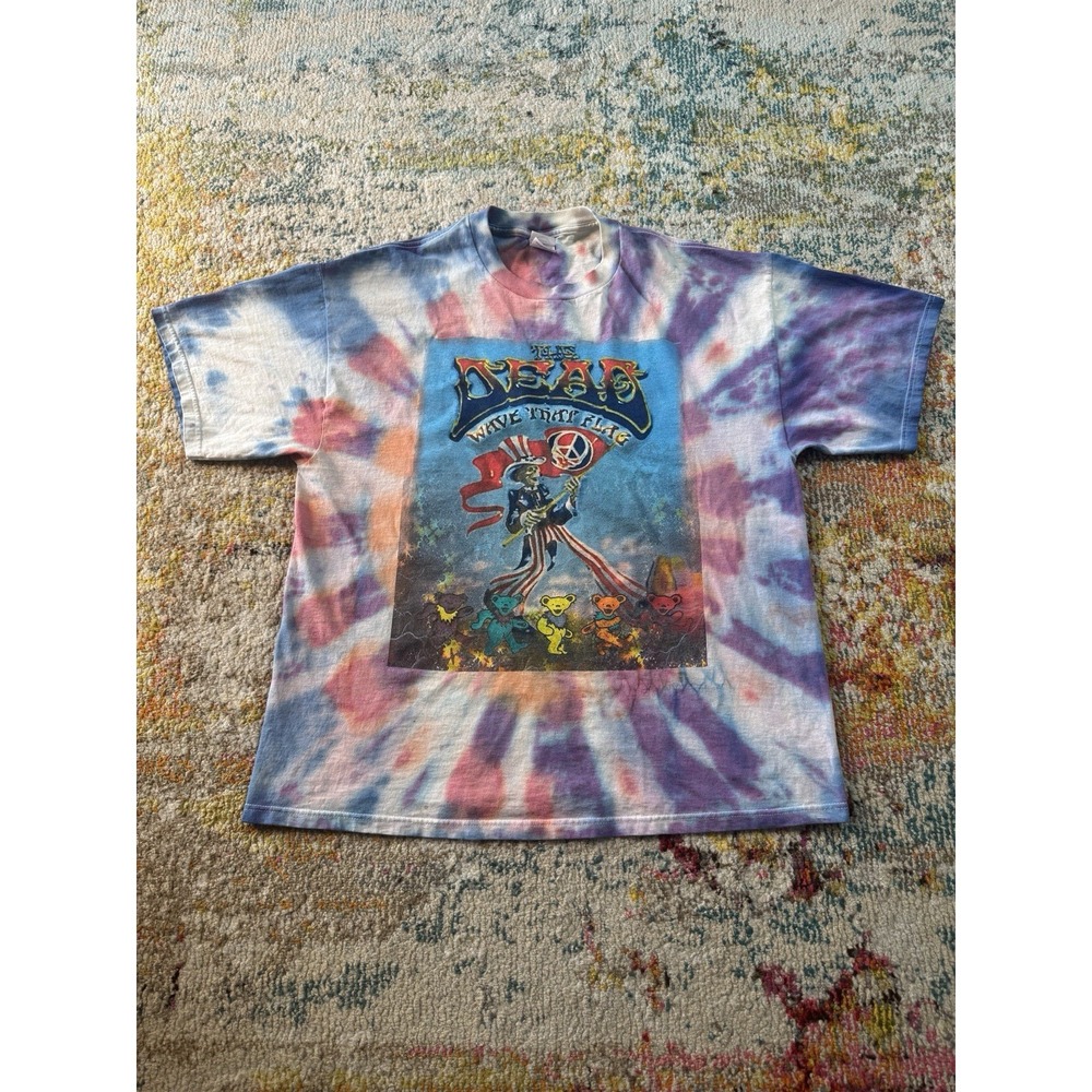 VINTAGE 2004 The Dead Summer Tour Tie Dye Shirt XL Grateful‎ Dead Wave That Flag